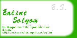 balint solyom business card